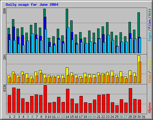 Daily usage for June 2004
